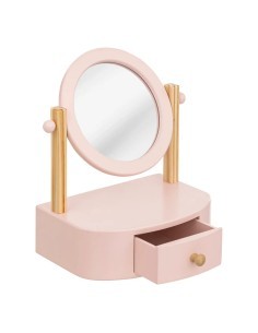 Specchiera Chary Rose 22x16 cm con Cassetto in MDF E1 e Pino, Design Elegante per il Tuo Ambiente