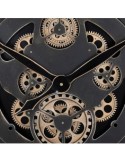 Orologio Industriale Nero Atmosphera D80cm, Design a Ingranaggi in Metallo e Legno con Numeri Romani