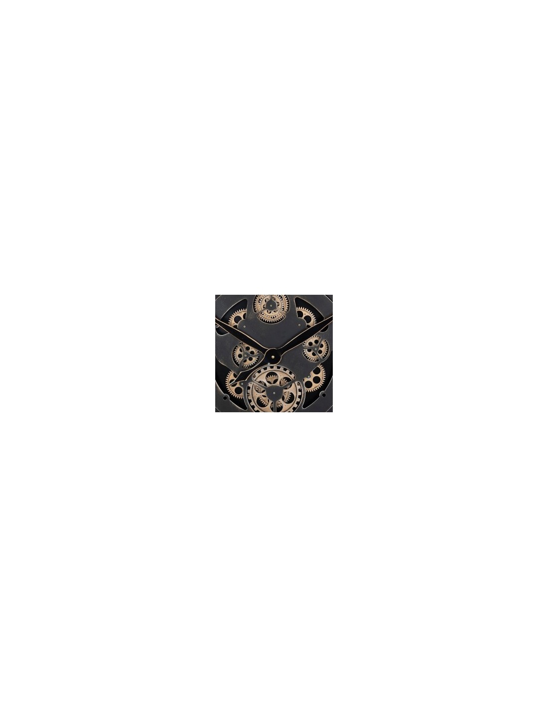 Orologio Industriale Nero Atmosphera D80cm, Design a Ingranaggi in Metallo e Legno con Numeri Romani