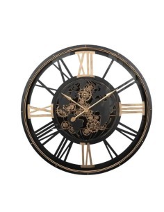 Orologio da Parete Clark, Design Moderno, Metallo Nero, Diametro 100 cm, Eleganza Industriale, Numeri Romani