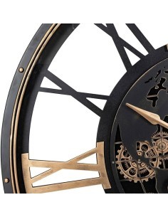 Orologio da Parete Clark, Design Moderno, Metallo Nero, Diametro 100 cm, Eleganza Industriale, Numeri Romani