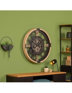 Orologio da Parete Clark, Design Moderno, Metallo Nero, Diametro 100 cm, Eleganza Industriale, Numeri Romani