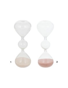 Clessidra in Vetro H19cm, Modello Bliss in Cristallo Ondulato - Colori Assortiti, Elegante Accessorio per la Casa