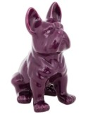 Figura Bulldog Viola in Ceramica 23x18x12cm, Design Moderno ed Elegante