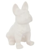 Figura Bulldog Bianco in Ceramica 23x18x12cm, Design Moderno ed Elegante