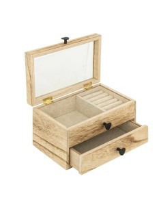 Portagioie Paulownia Beige 20x11x12 cm, Elegante e Pratico Organizer