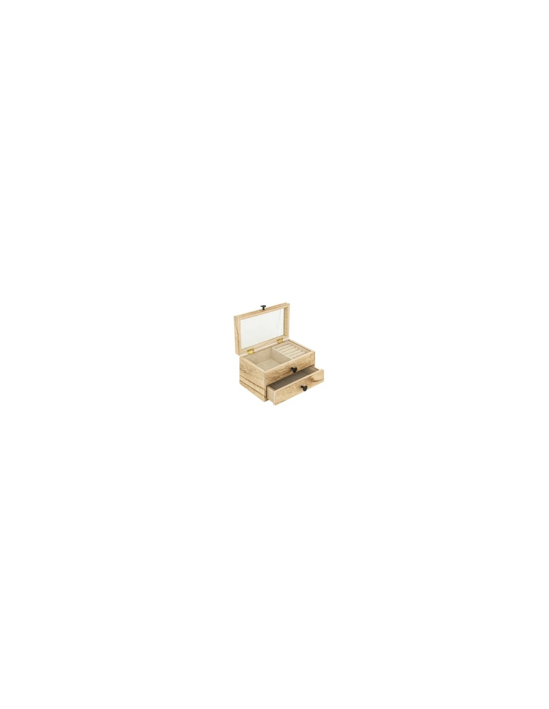 Portagioie Paulownia Beige 20x11x12 cm, Elegante e Pratico Organizer