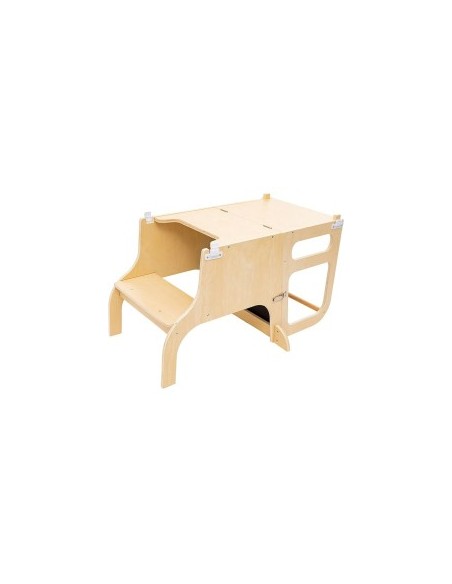 Torre di Apprendimento in Legno, 57x52x91 cm, 3 in 1, per Bambini, Robusta e Sicura