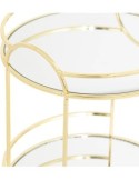 Set Vassoi a Specchio 2 Livelli 20x24 cm in Vetro e Metallo Dorato