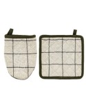 Set Guanto/Presina Helu Cotone Beige, guanto cucina cotone, presina beige, set cucina, accessori cucina cotone