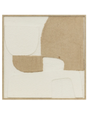Decorazione parete Amari 70x70 cm, appendiabiti 3D beige, quadro MDF, design moderno, accessori decorativi