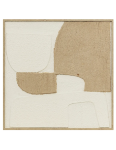 Decorazione parete Amari 70x70 cm, appendiabiti 3D beige, quadro MDF, design moderno, accessori decorativi