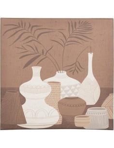 Set 5 Tele Cynthia Marrone, tele decorative misure assortite, quadri moderni, arredo parete, stile contemporaneo