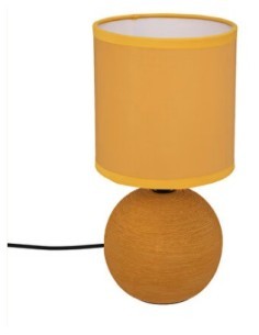 Lampada Tavolo Timeo 13x25 cm, lampada ceramica ocr, lampada design moderno, illuminazione tavolo, lampada ocra