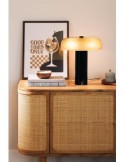 Lampada Tavolo Jody 33x37 cm, lampada vetro ambrato, lampada da tavolo elegante, illuminazione design moderno
