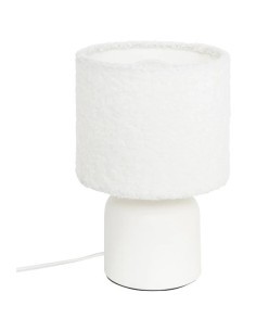 Lampada Tavolo Bona Bouclette 14x22 cm, lampada tavolo bianca, lampada design elegante, illuminazione moderna