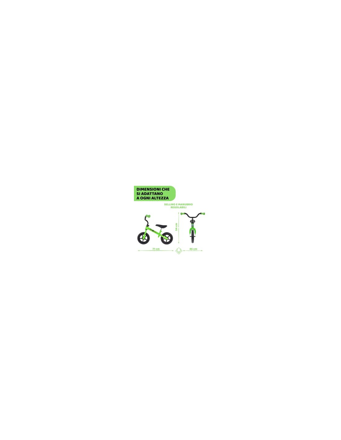 Balance Bike Chicco - Bicicletta Senza Pedali per Sviluppare l'Equilibrio (2-5 anni) VERDE