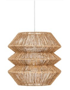 Lampadario Liza D38 cm, lampadario iuta e metallo, illuminazione boho, design naturale, lampadario sospeso