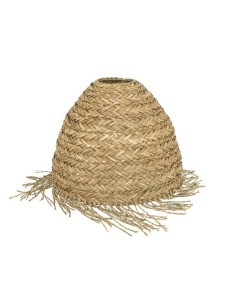 Paralume Hania D37 cm, paralume in canna e metallo, illuminazione naturale, stile boho, decorazione rustica