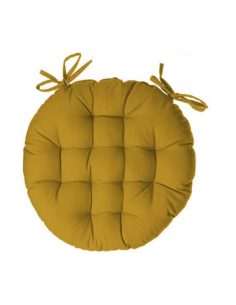 Cuscino per sedia rotondo 38 cm, colore giallo, comodo e vivace, imbottitura confortevol