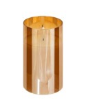 Set di 3 candele LED, vetro ambrato Sena, candele decorative, candele LED per casa, decorazione d'interni, luci d'ambiente