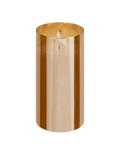 Set di 3 candele LED, vetro ambrato Sena, candele decorative, candele LED per casa, decorazione d'interni, luci d'ambiente