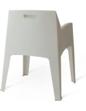 Poltrona Ancara Cribel, polipropilene bianco, impilabile, resistente, per giardino, terrazza, outdoor, indoor