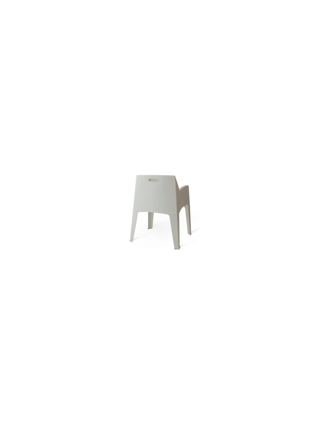 Poltrona Ancara Cribel, polipropilene bianco, impilabile, resistente, per giardino, terrazza, outdoor, indoor