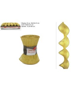 DECORAZIONE TESSUTO SPIRALE 12.5X180CM ORO HJ2017-1697-12.5 su TreG...