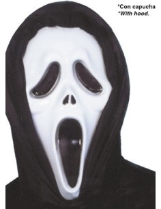 Maschera Assassino in Plastica PVC, Accessorio Horror per Halloween