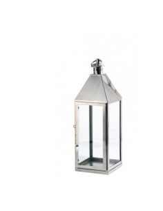 LANTERNA 89925 PORTACANDELA 20X20X64CM ACCIAIO ARGENTO