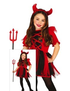 Costume Cute Devil, Cerchietto e Abito, Taglia 5-6 Anni, Tema Diavolo, Halloween