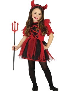 Costume Cute Devil, Cerchietto e Abito, Taglia 5-6 Anni, Tema Diavolo, Halloween