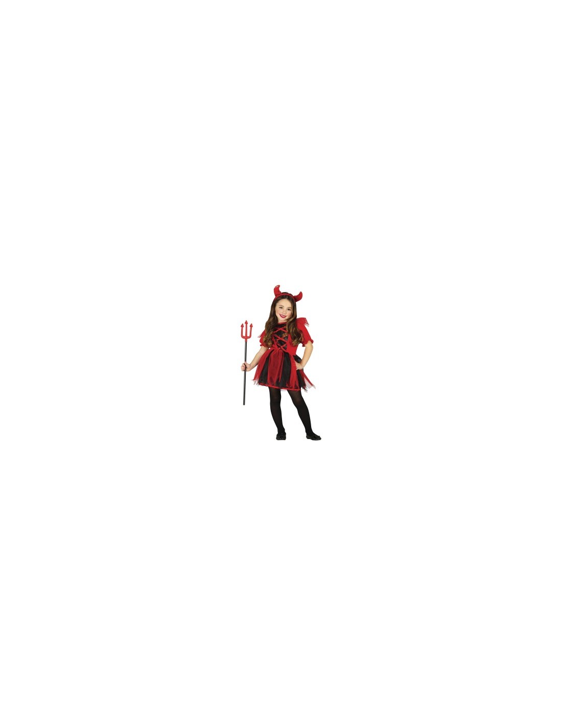 Costume Cute Devil, Cerchietto e Abito, Taglia 5-6 Anni, Tema Diavolo, Halloween
