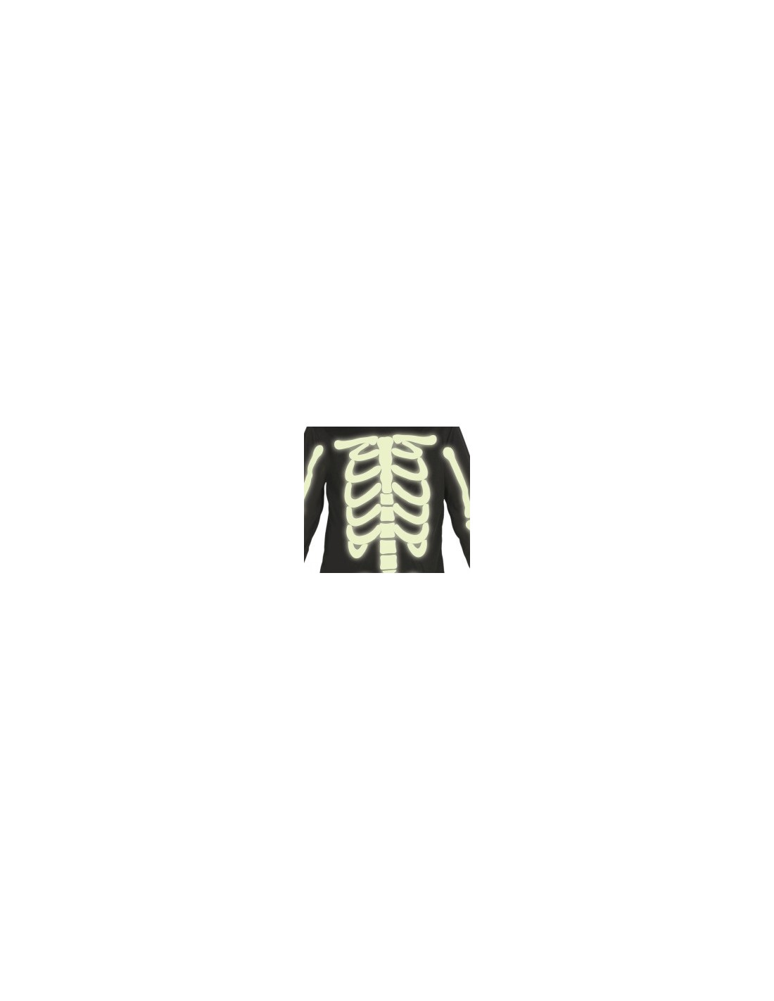 Costume Scheletro Luminoso, Taglia 5-6 Anni, Halloween, Body e Cappuccio, Brilla al Buio