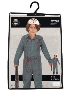 Costume Psycho, Maschera e Body, Taglia 7-9 Anni, Tema Halloween