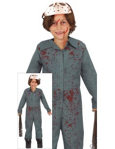 Costume Psycho, Maschera e Body, Taglia 10-12 Anni, Tema Halloween