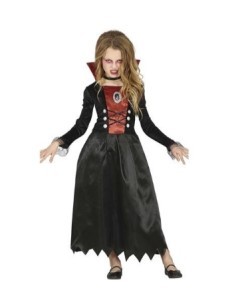 Costume Vampira, Abito, Taglia 5-6 Anni, Tema Halloween