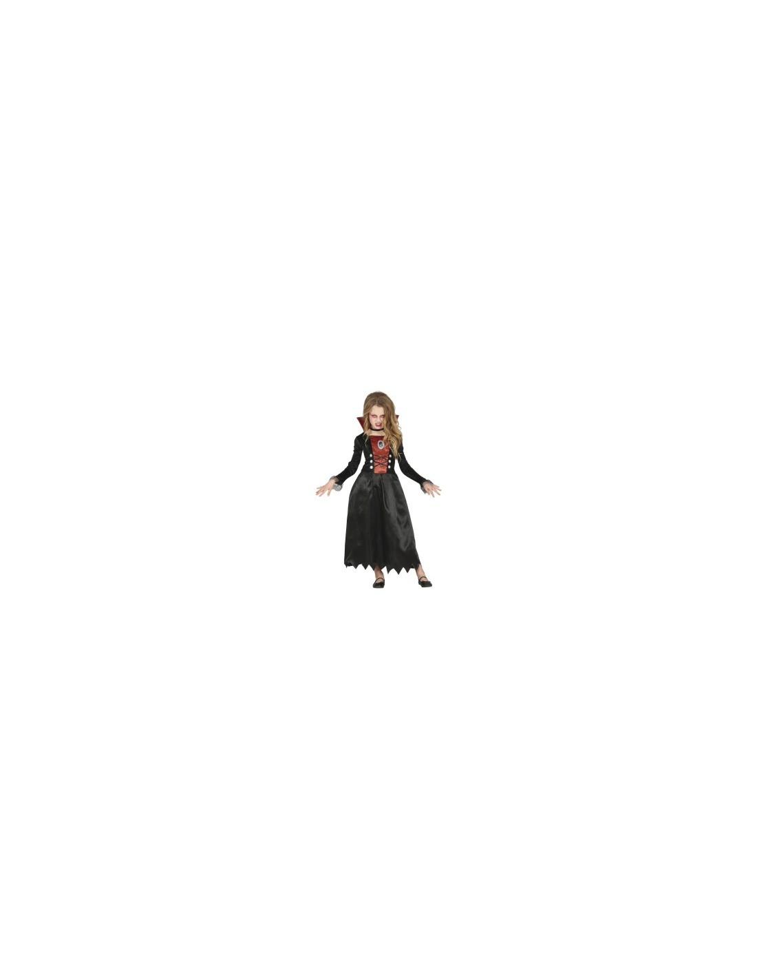 Costume Vampira, Abito, Taglia 5-6 Anni, Tema Halloween