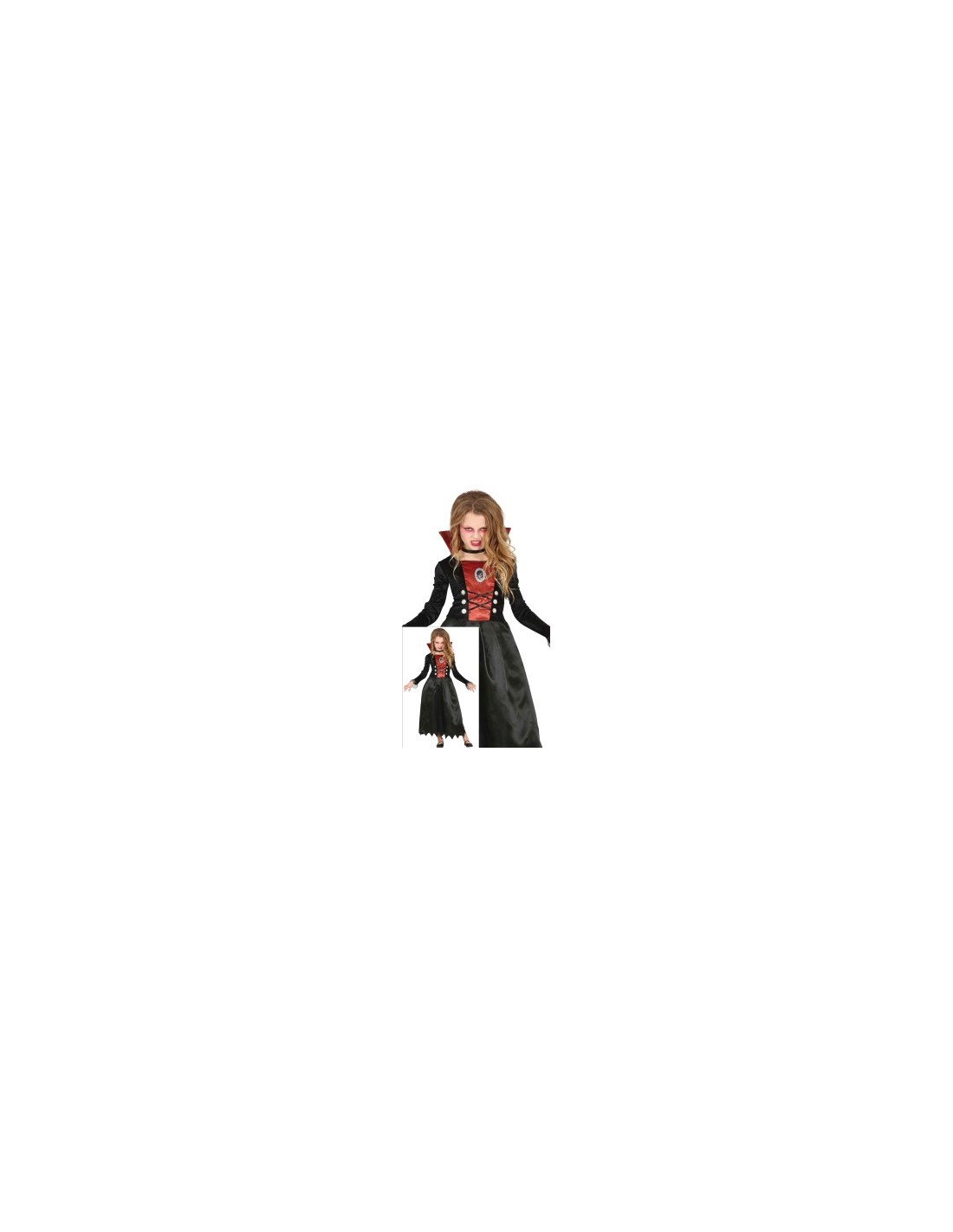 Costume Vampira, Abito Taglia 10-12 Anni, Tema Vampiri, Halloween