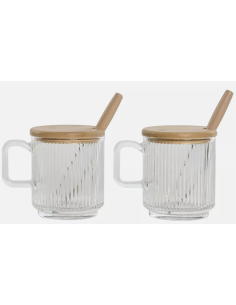 SET 2 ZUCCHERIERE 212547 VETRO/BAMBOO 350ML