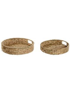 VASSOIO BD215692 1 MIS FIBRA/METALLO D36CM NATURALE
