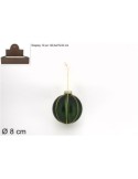 SFERA VETRO 8CM VERDE OPACO C/FILO PERLINE ORO su TreG Ingrosso