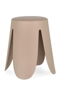 Sgabello Imogen Avorio, Bizzotto, Design Moderno, Seduta in Semilpelle, Ø37x47 cm