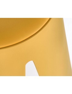 Sgabello Imogen Senape, Ø37a - 47h, struttura in polipropilene, seduta in schiuma poliuretanica, semilpelle, design moderno 2