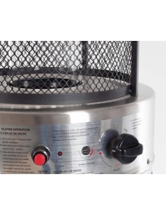 Scaldapatio Gas Cilinder in Acciaio Inox, design moderno, potenza 11kw, riscalda 10 mq, con cilindro in vetro, uso esterno