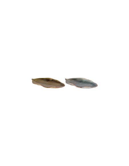 VASSOIO 108997 CERAMICA FOGLIA 39X19CM ASSORTITO