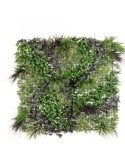 Parete Sintetica Verde Mix 100x100, decorazione verde sintetica, resistente ai raggi solari, arredo esterno