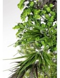 Parete Sintetica Verde Mix 100x100, decorazione verde sintetica, resistente ai raggi solari, arredo esterno