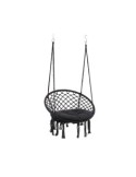 Amaca pensile "Javier", seduta in poli-cotone, con cuscino integrato, per esterno, giardino, terrazza, diametro 80 cm, relax